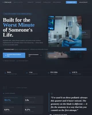 Emergency Medicine Website Template — Clinical Device Landing Page