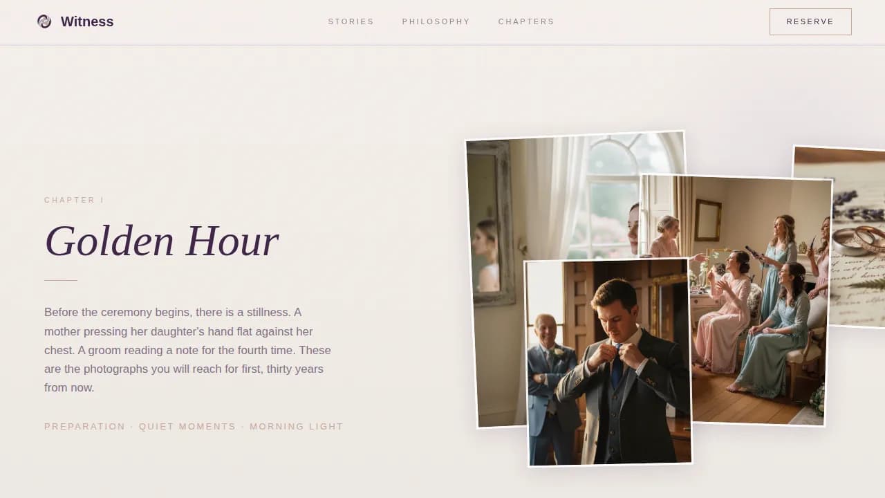 Wedding Photography & Videography Pricing Website Template