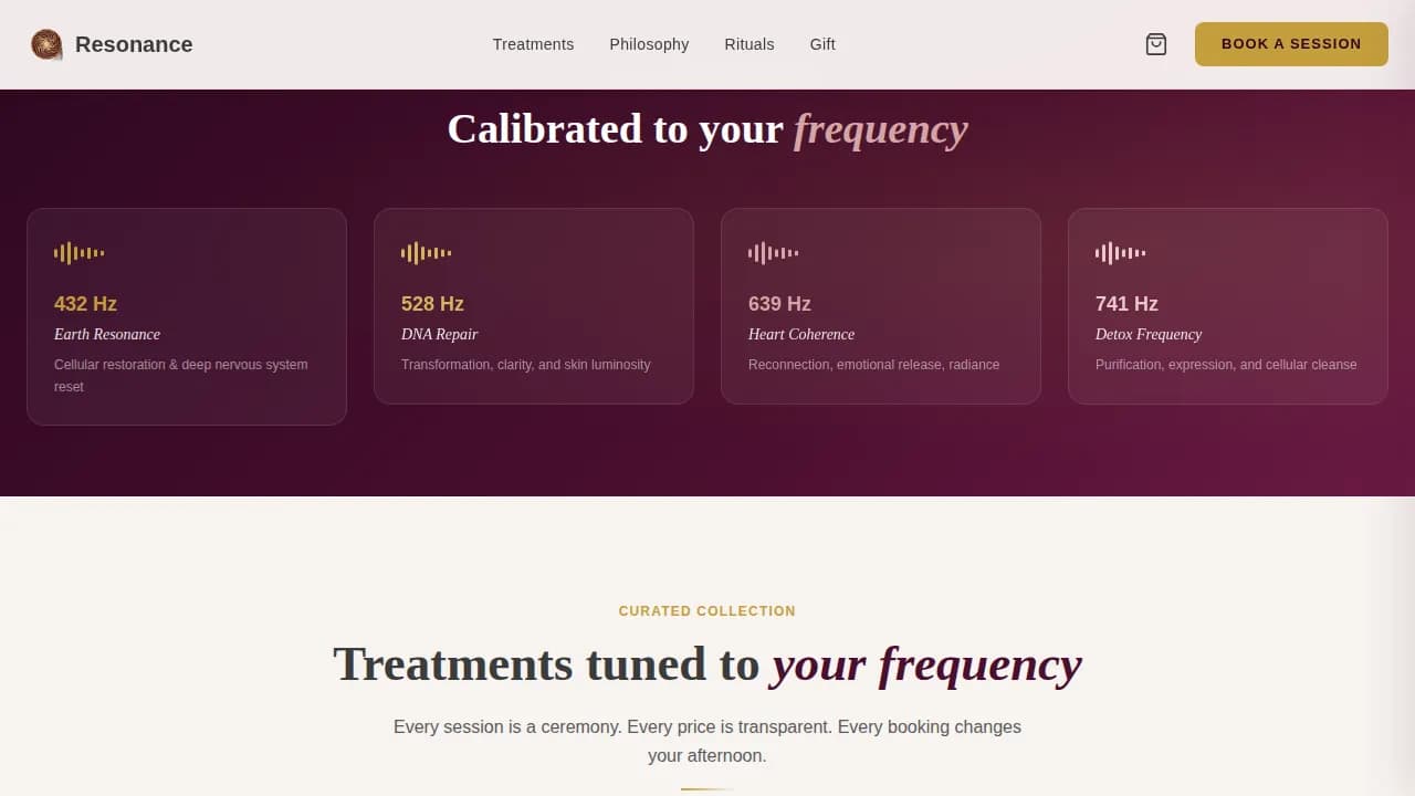 Wellness & Holistic Beauty Booking Website Template