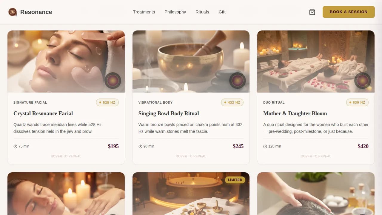 Wellness & Holistic Beauty Booking Website Template