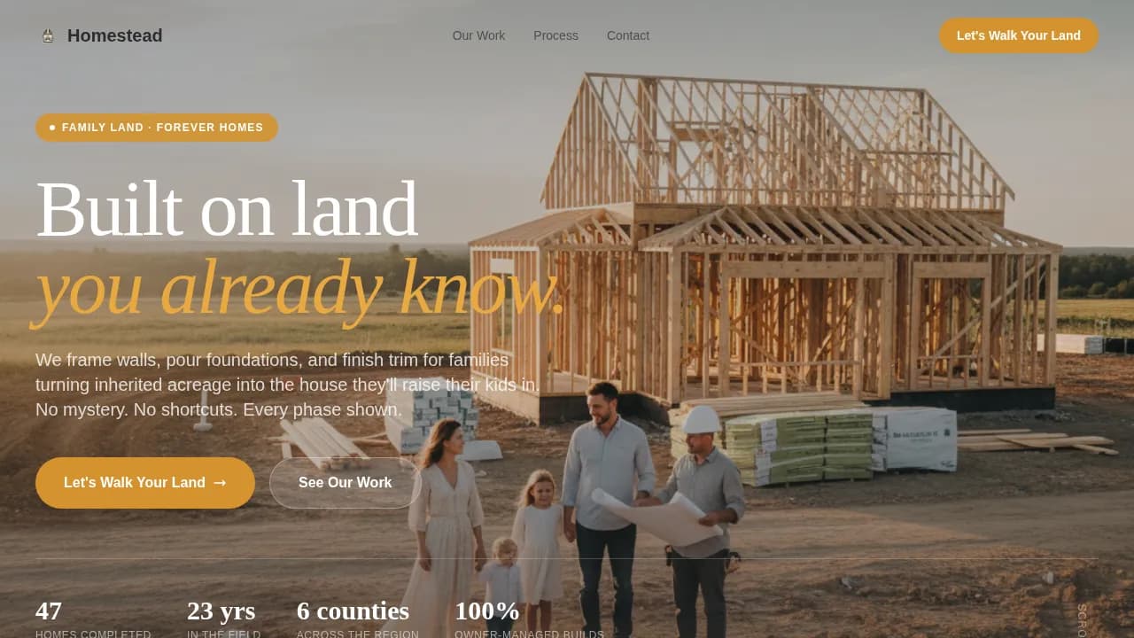 Single Family Home Construction Professional Website Template