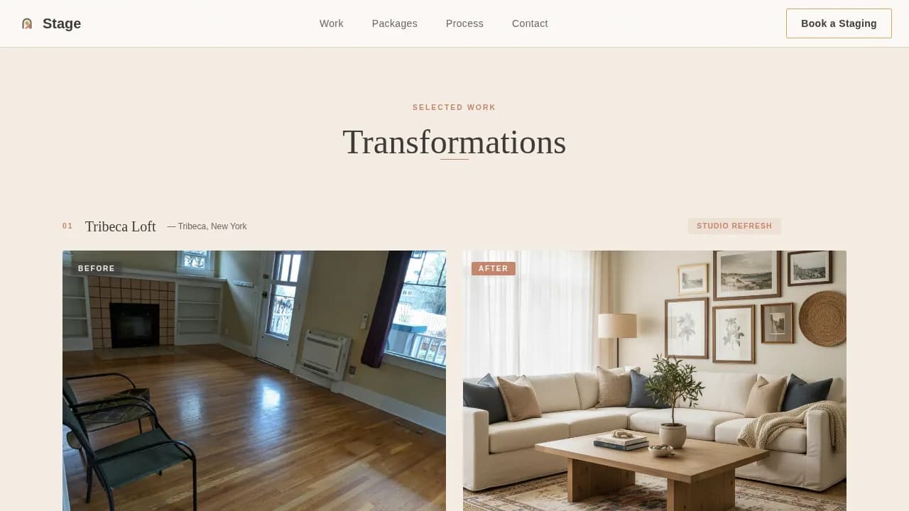 Home Staging & Decor Booking Website Template