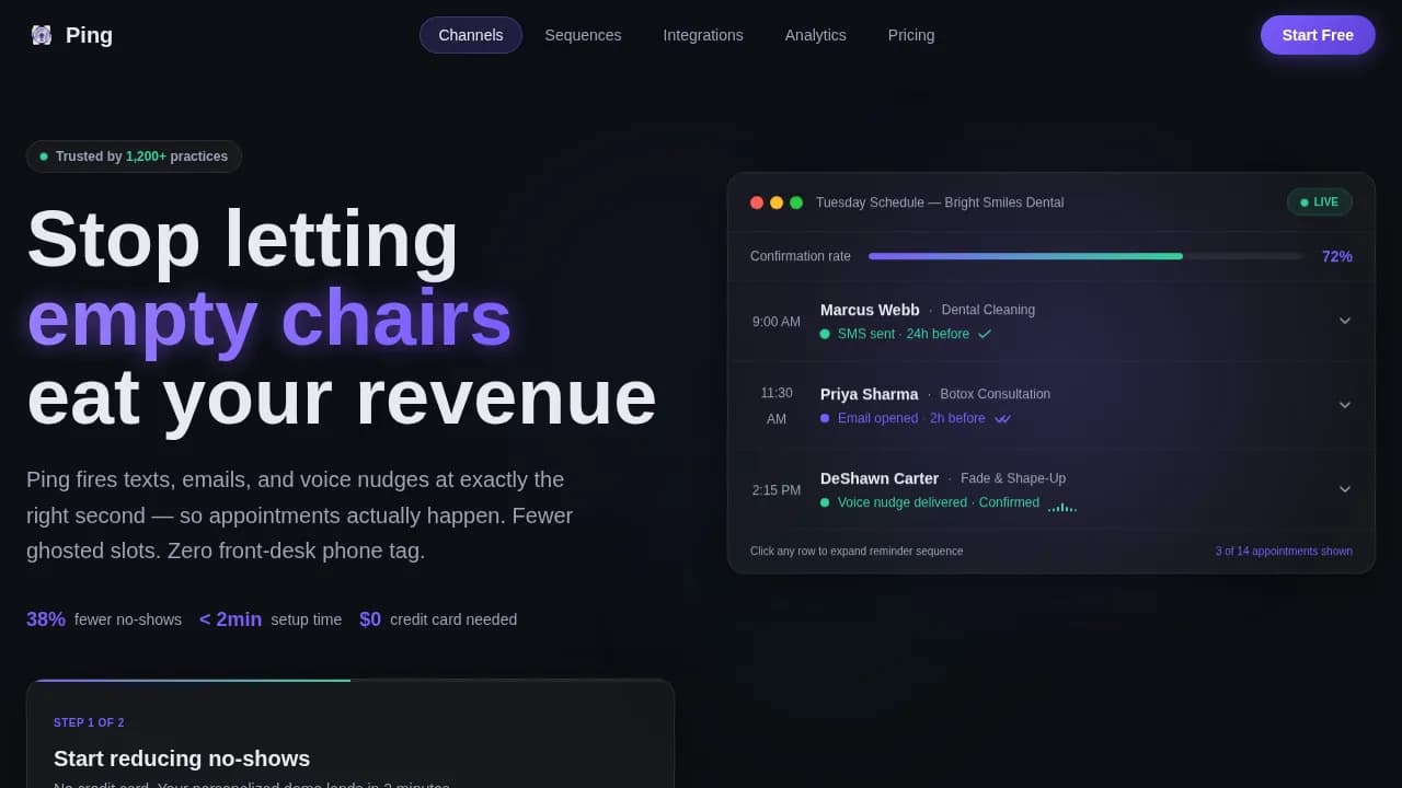 SaaS Email Marketing Booking Website Template