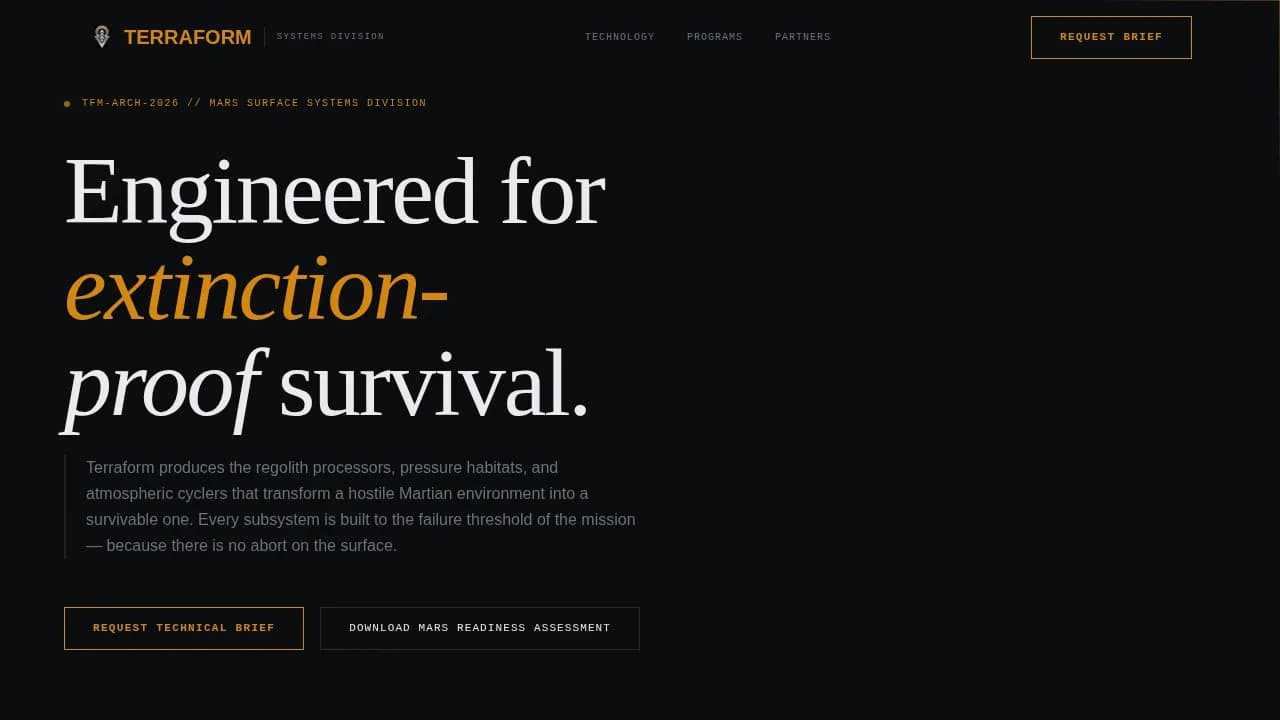 Space & Advanced Aerospace Portfolio Website Template