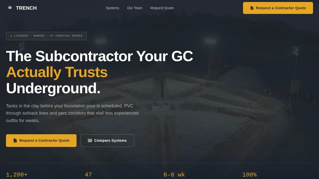 Septic System Installer Business Professional Website Template