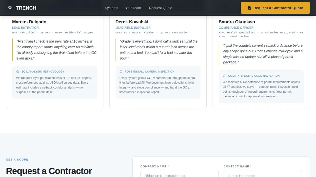 Septic System Installer Business Professional Website Template