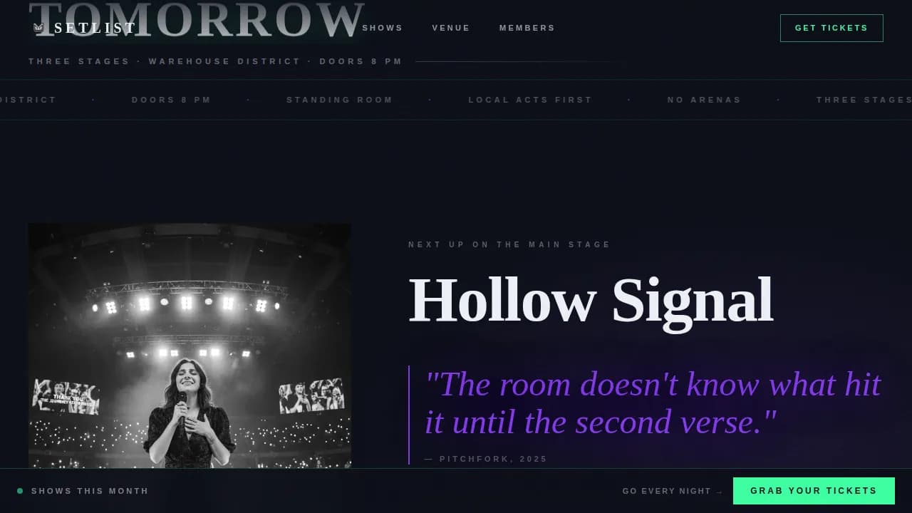 Music Festival & Concert Venue Blog Website Template