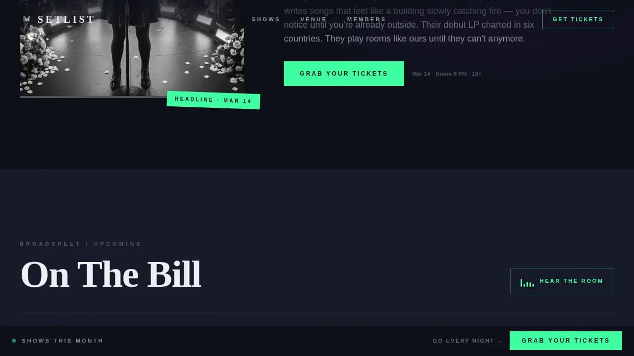 Music Festival & Concert Venue Blog Website Template