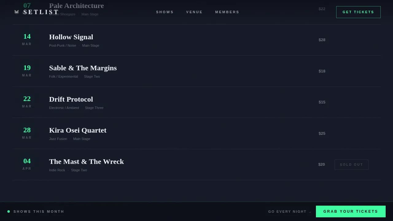 Music Festival & Concert Venue Blog Website Template