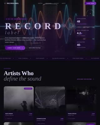 Record Label & Music Company Professional Website Template