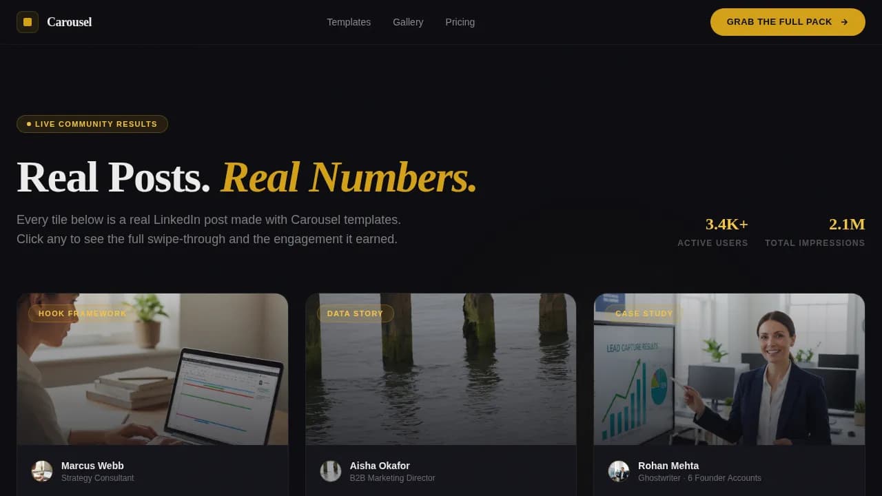 LinkedIn Content Professional Website Template