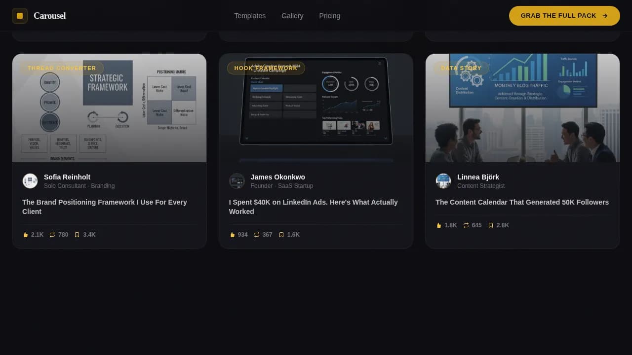 LinkedIn Content Professional Website Template