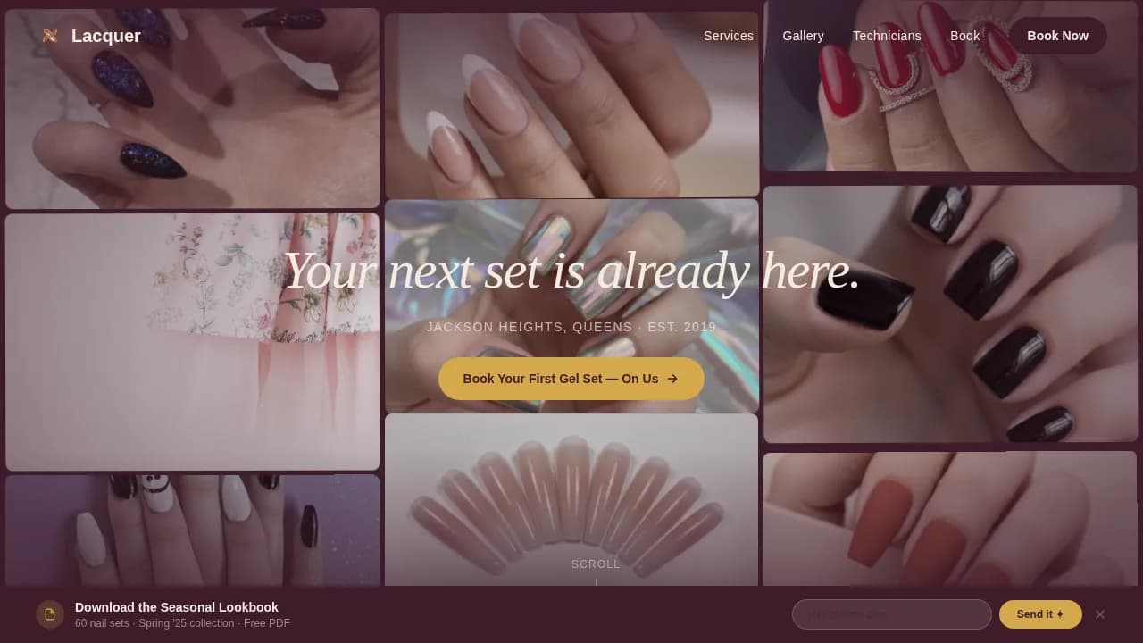 Nail & Lash Studio Booking Website Template