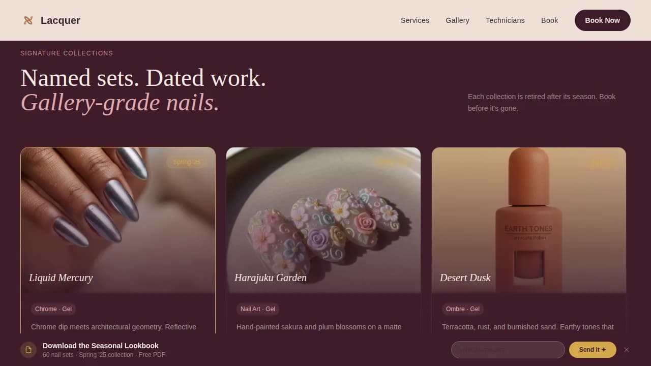 Nail & Lash Studio Booking Website Template