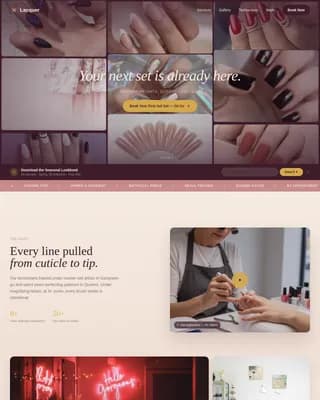 Nail & Lash Studio Booking Website Template