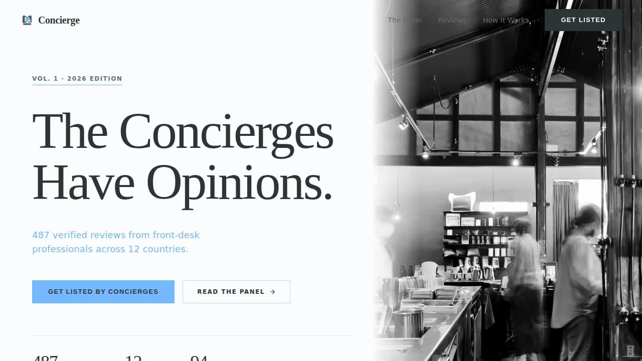 Hotel Concierge Reviews Website Template