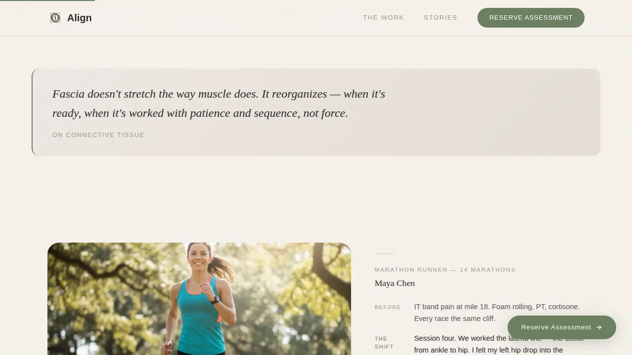 Wellness Modalities Booking Website Template