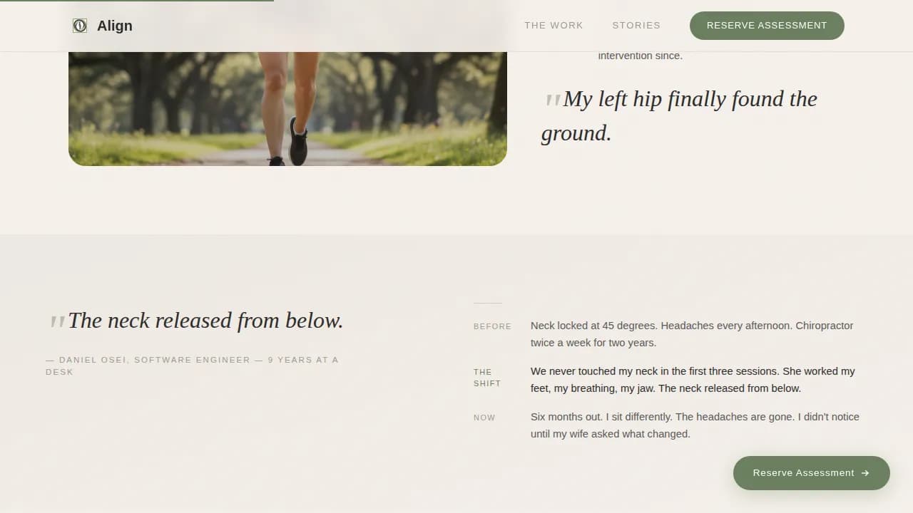 Wellness Modalities Booking Website Template