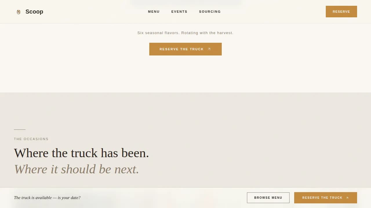 Food Truck & Mobile Kitchen Booking Website Template