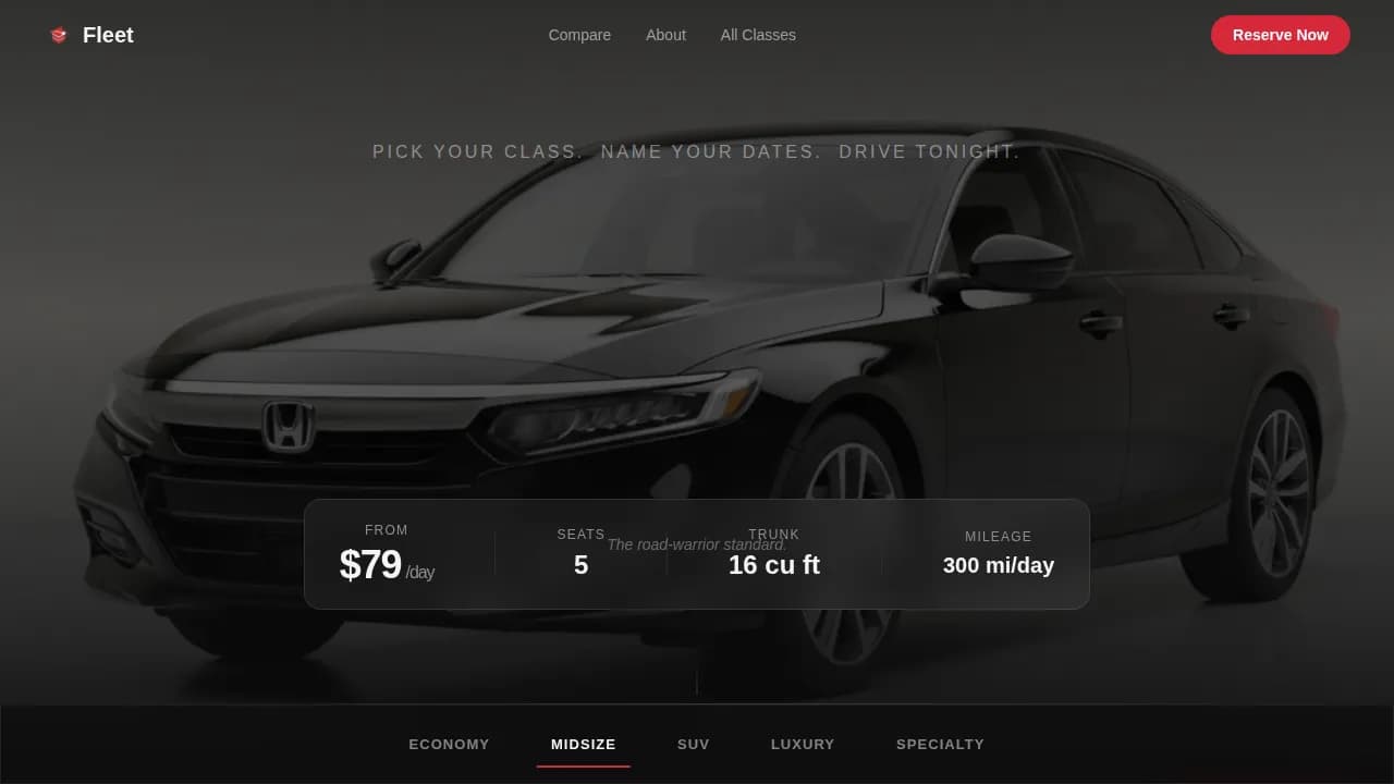 Car Rental & Leasing Booking Website Template