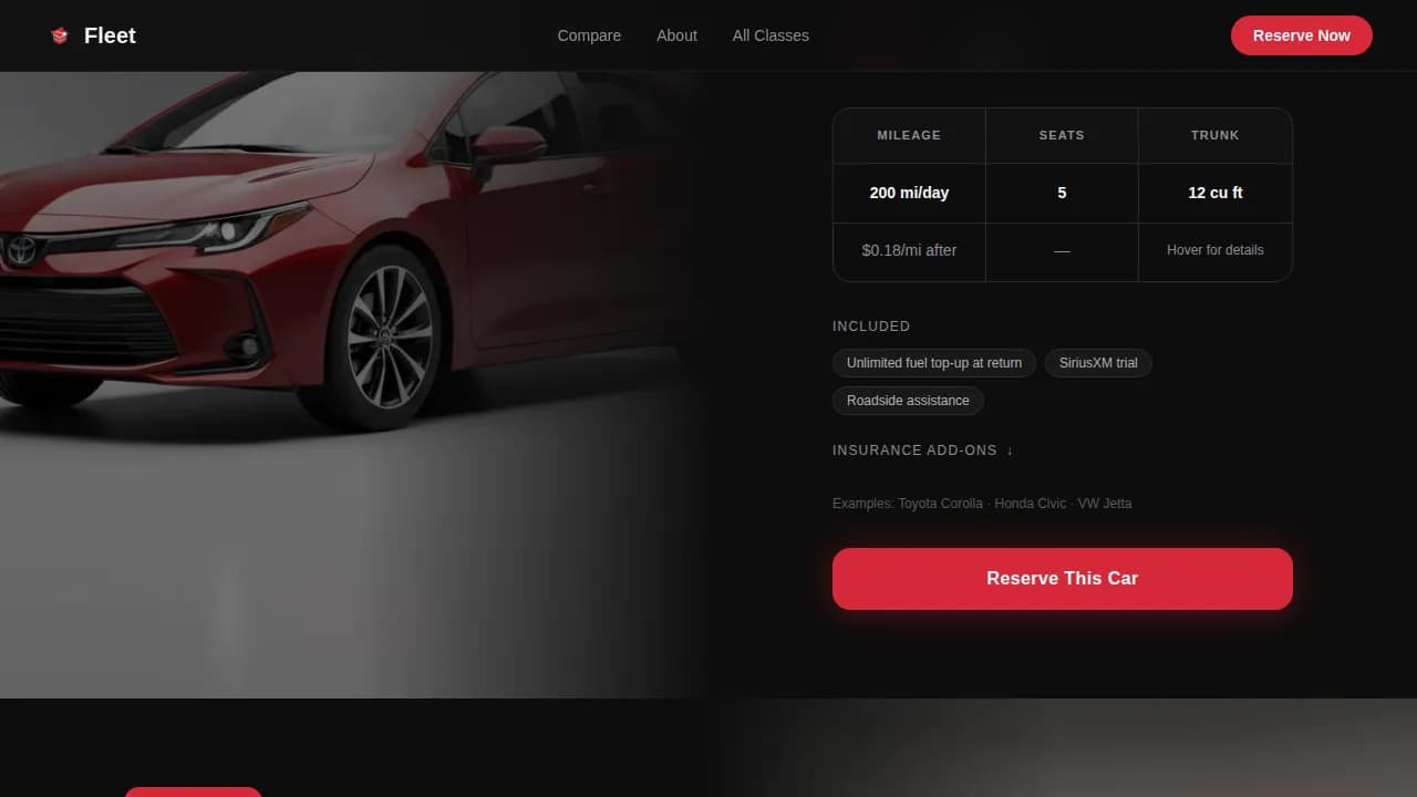 Car Rental & Leasing Booking Website Template
