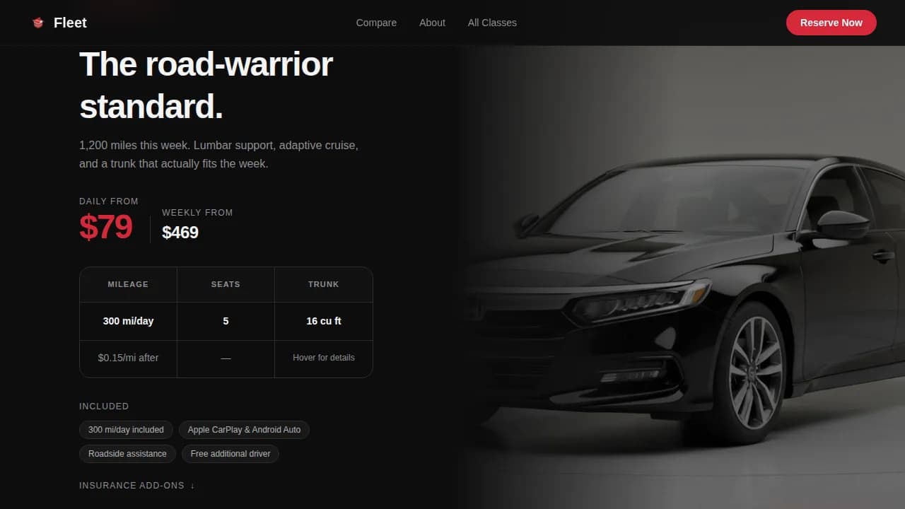 Car Rental & Leasing Booking Website Template
