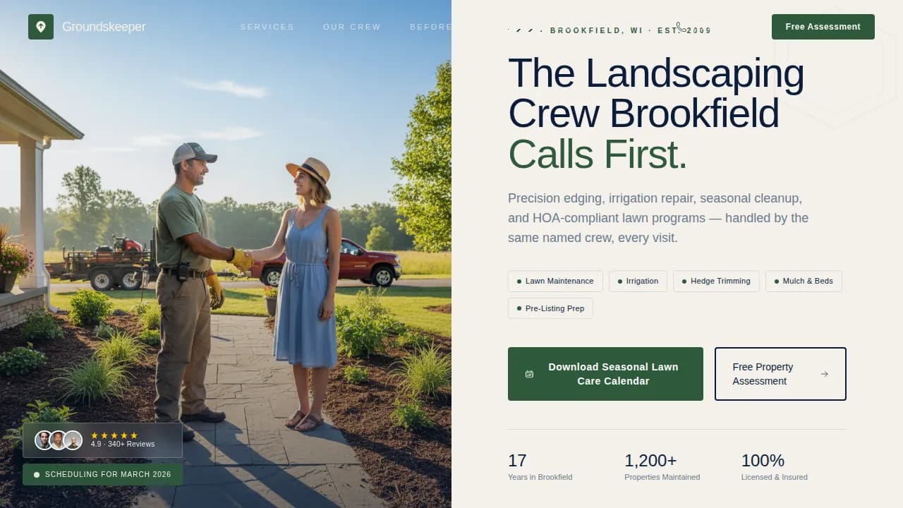 Specialist Landscaper Marketing Professional Website Template