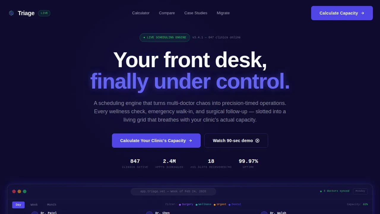 Veterinary Software Appointment Booking Website Template