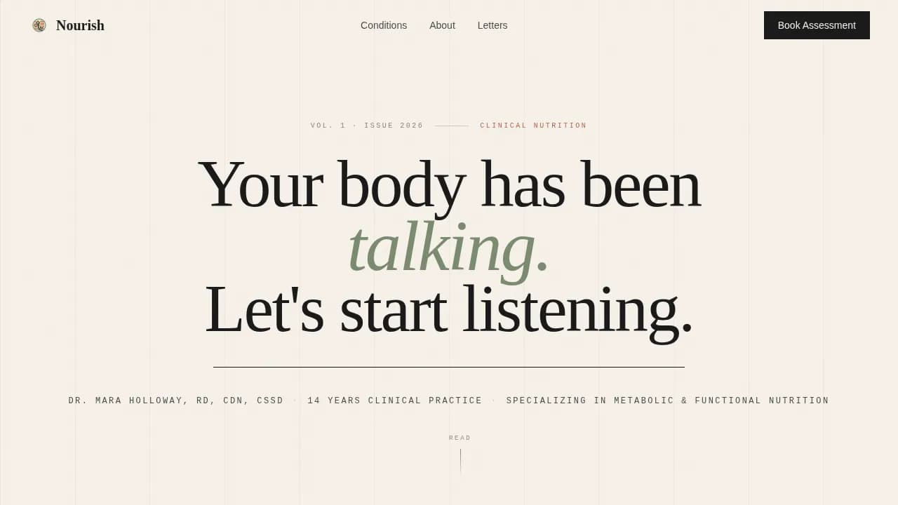 Dietitian Booking Website Template