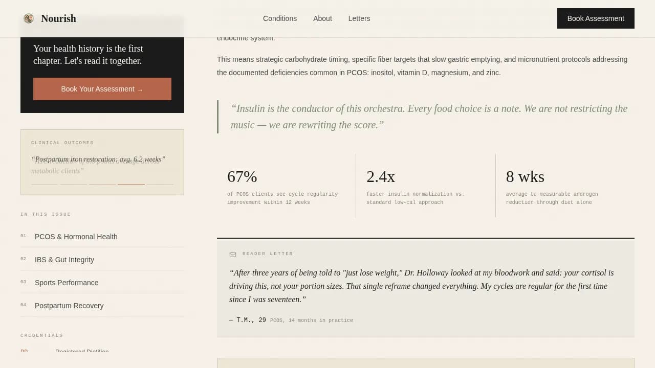 Dietitian Booking Website Template