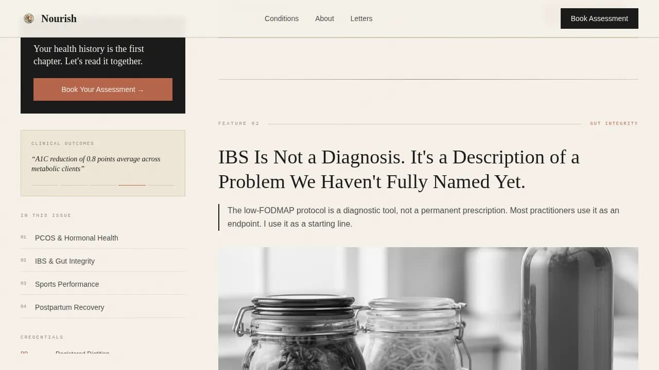 Dietitian Booking Website Template