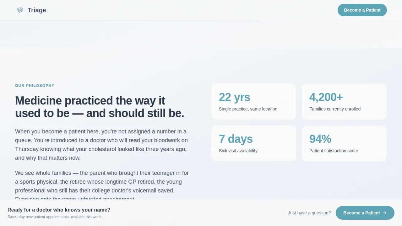 Advanced General Practitioner Appointment Booking Website Template