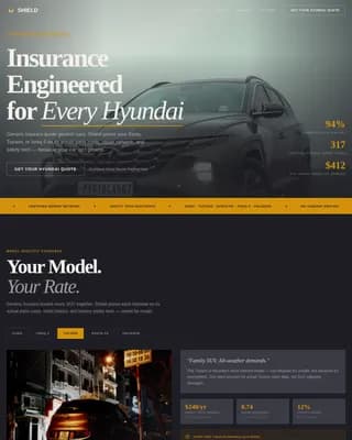 Shield - Specialist Hyundai Coverage Landing Page Template