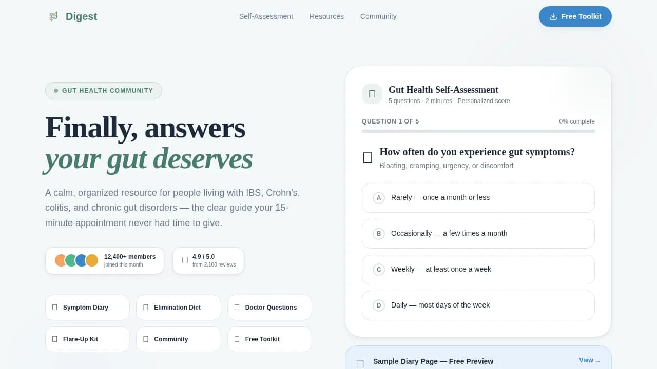 Digest — Biome Wellness Collective Landing Page Template