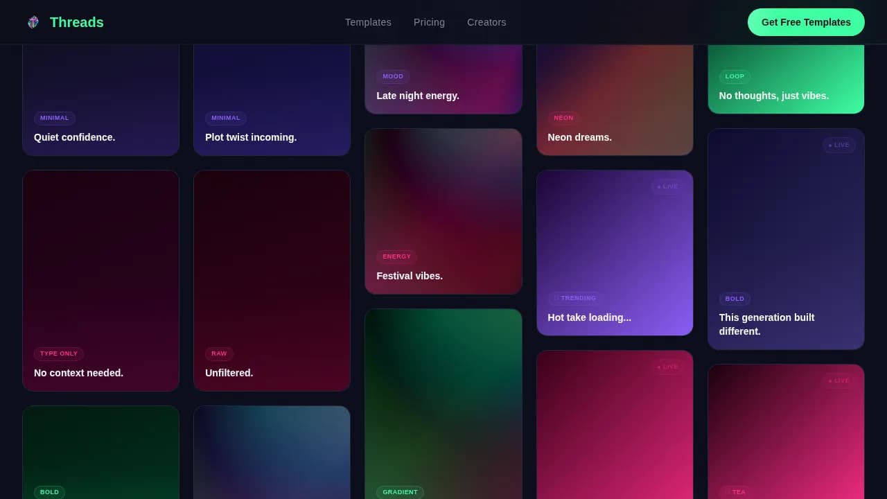 Threads Content Professional Website Template