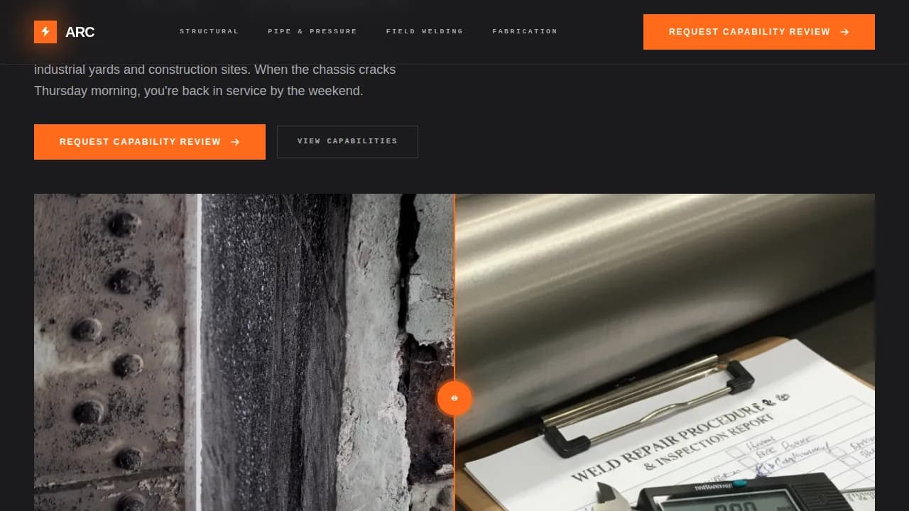 Expert Metal & Steel Fabrication Professional Website Template