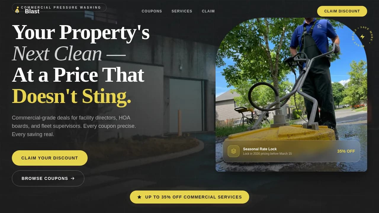 Pressure Washer Marketing Booking Website Template