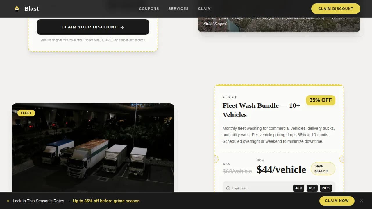 Pressure Washer Marketing Booking Website Template