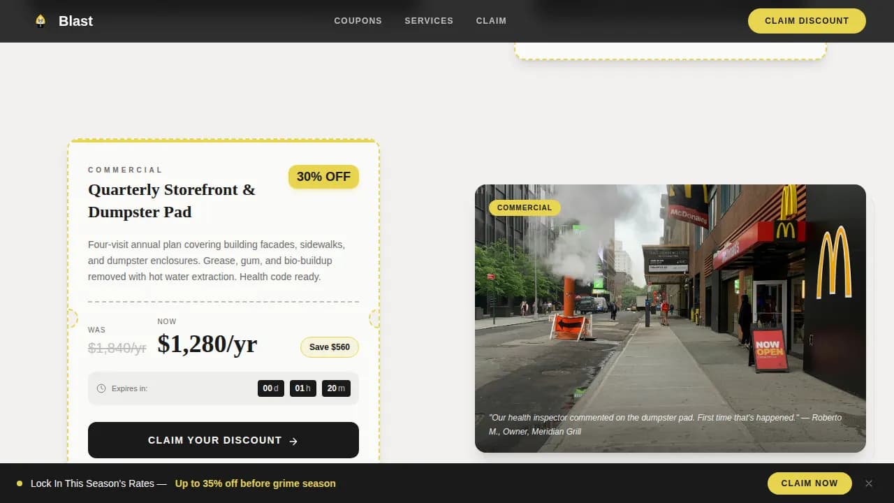 Pressure Washer Marketing Booking Website Template