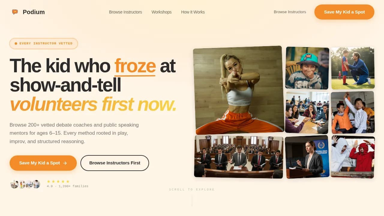 Kids Debate & Public Speaking Directory Website Template