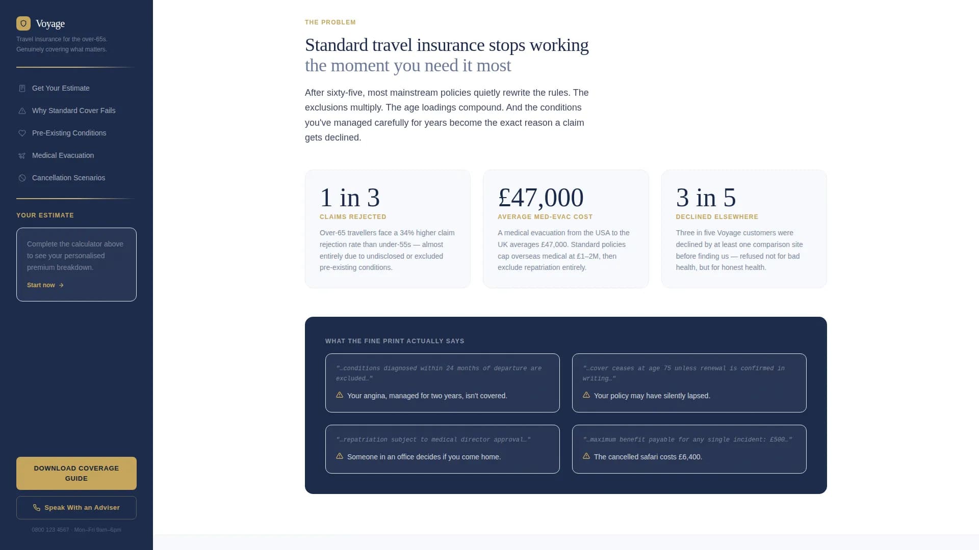 Specialist Retiree Insurance Cost Estimator Website Template