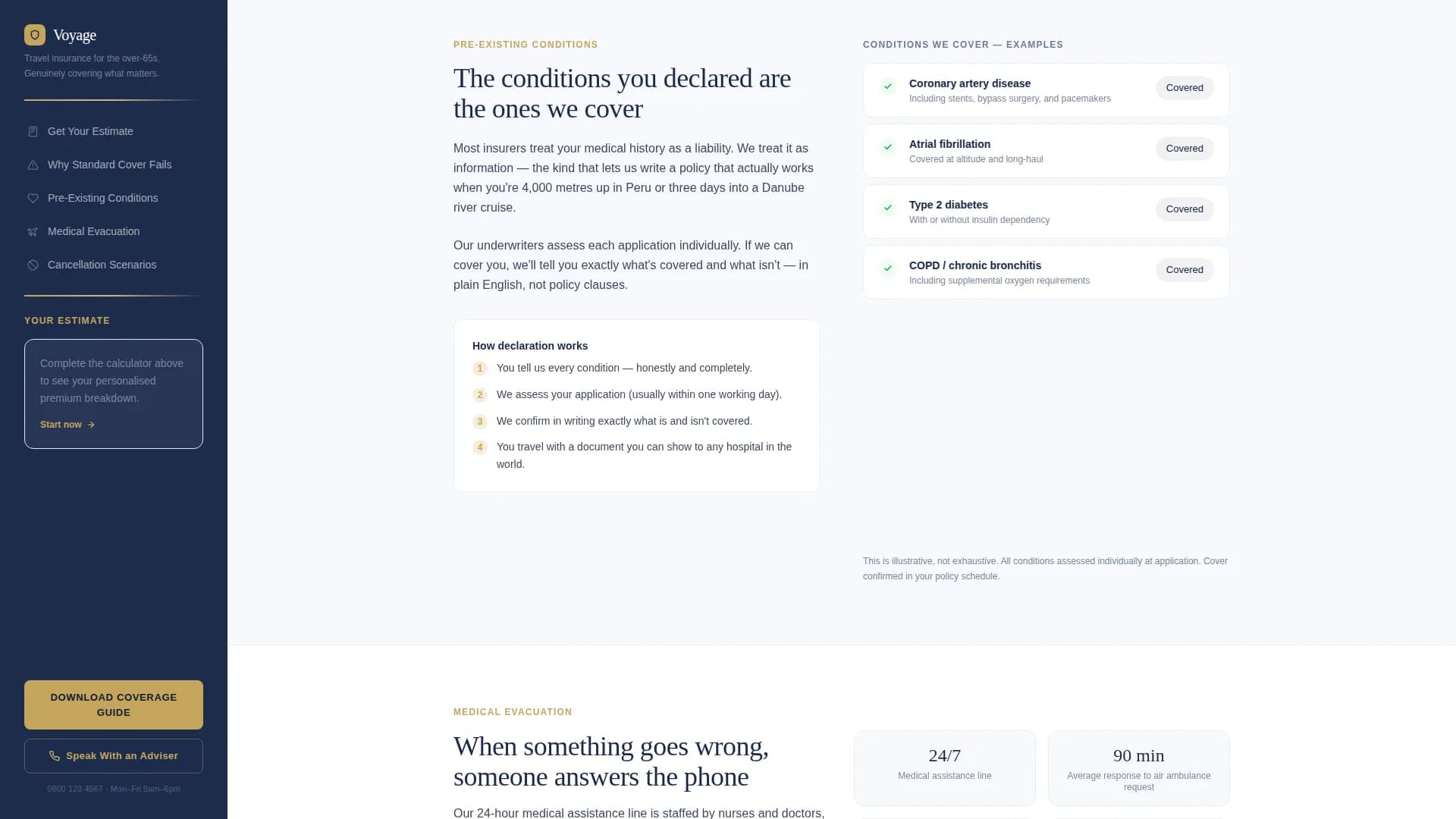 Specialist Retiree Insurance Cost Estimator Website Template