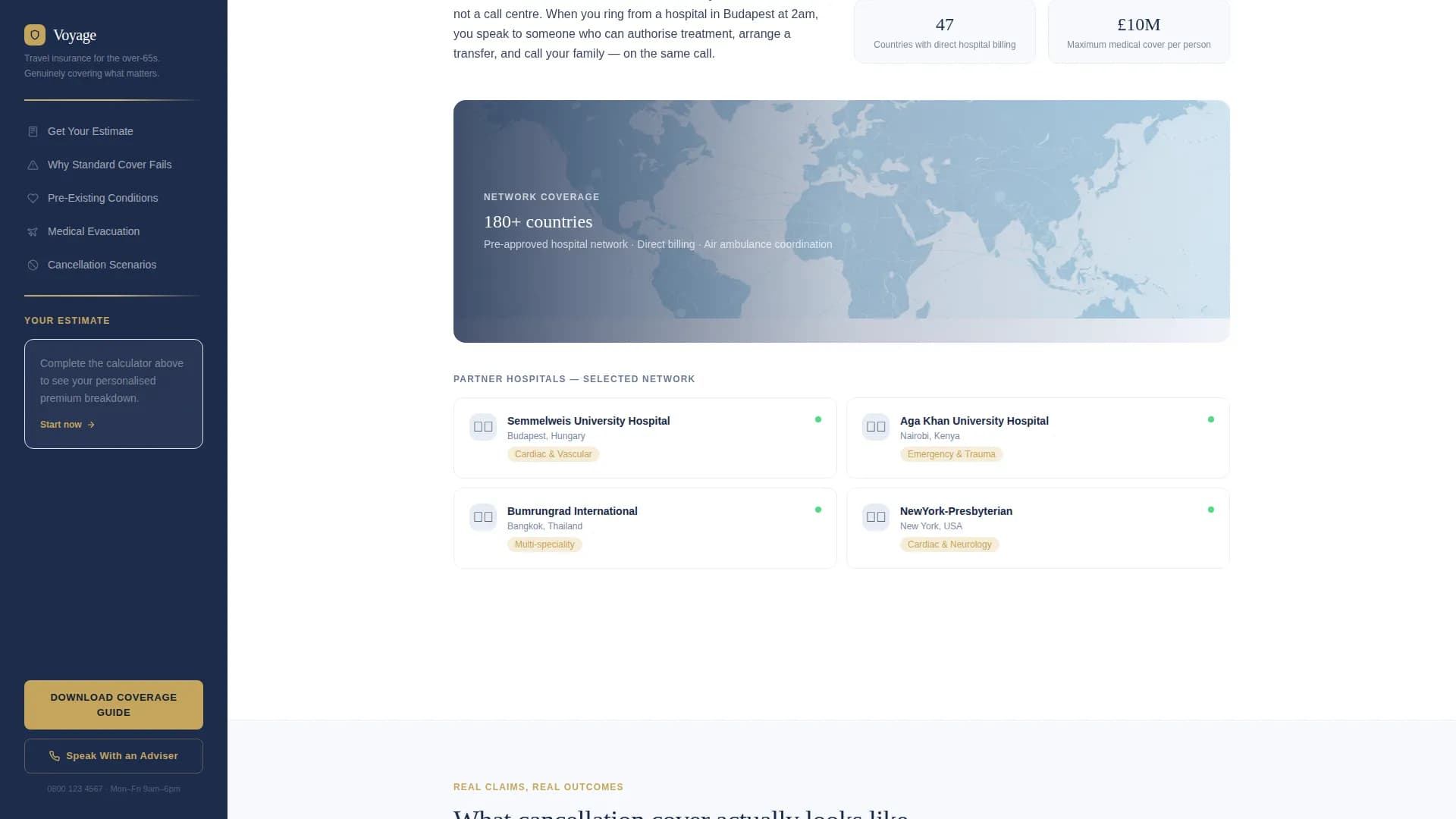 Specialist Retiree Insurance Cost Estimator Website Template