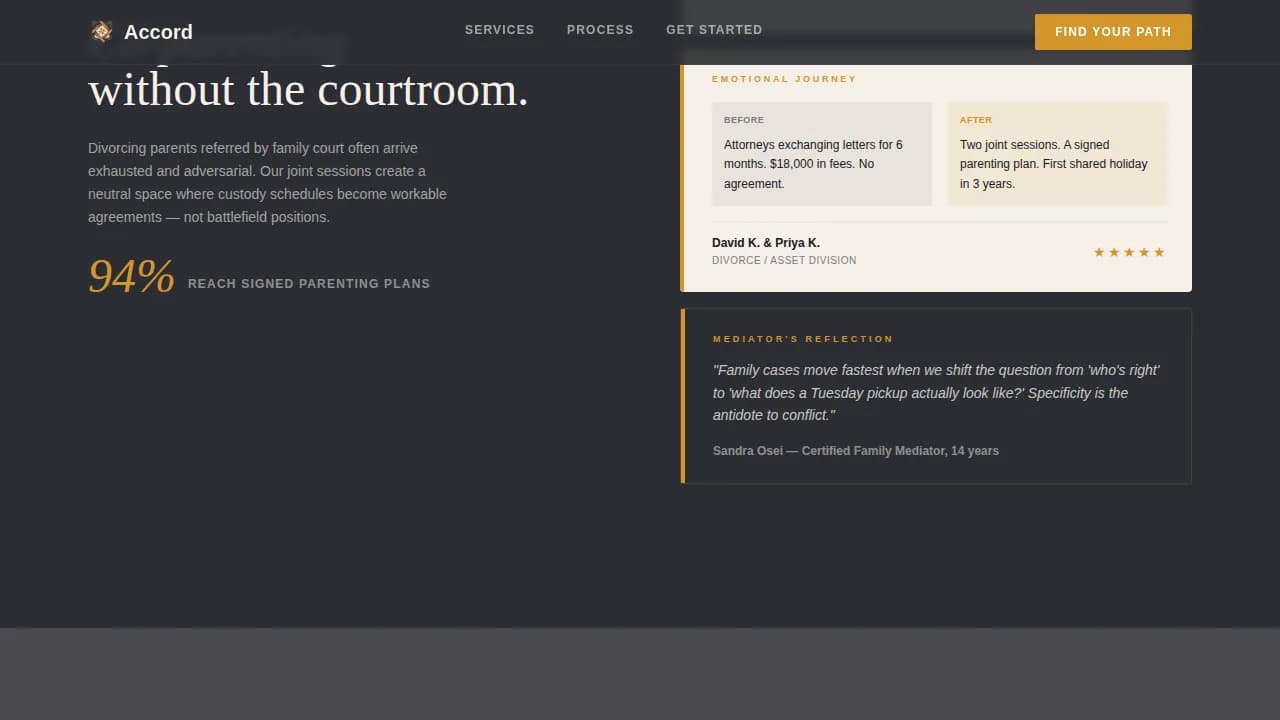 Mediation & Alternative Dispute Booking Website Template
