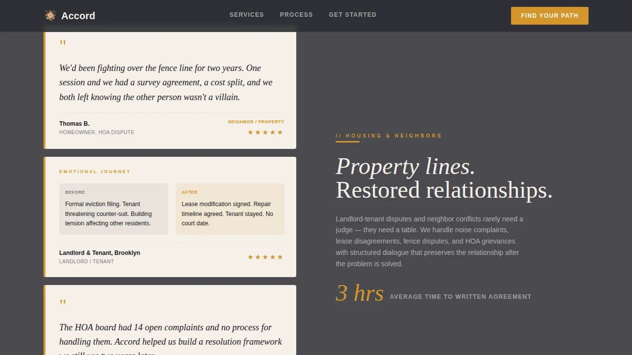 Mediation & Alternative Dispute Booking Website Template