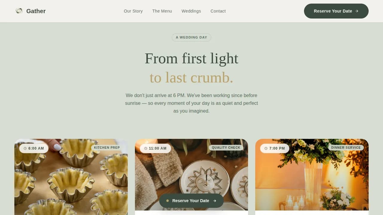 Garden Wedding Booking Website Template