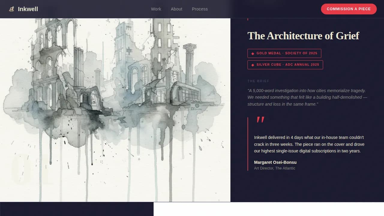 Illustration & Art Portfolio Reviews Website Template