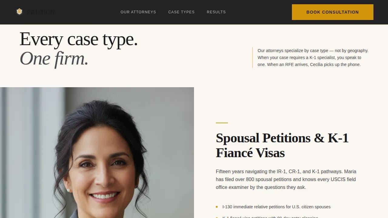 Immigration Law Professional Website Template