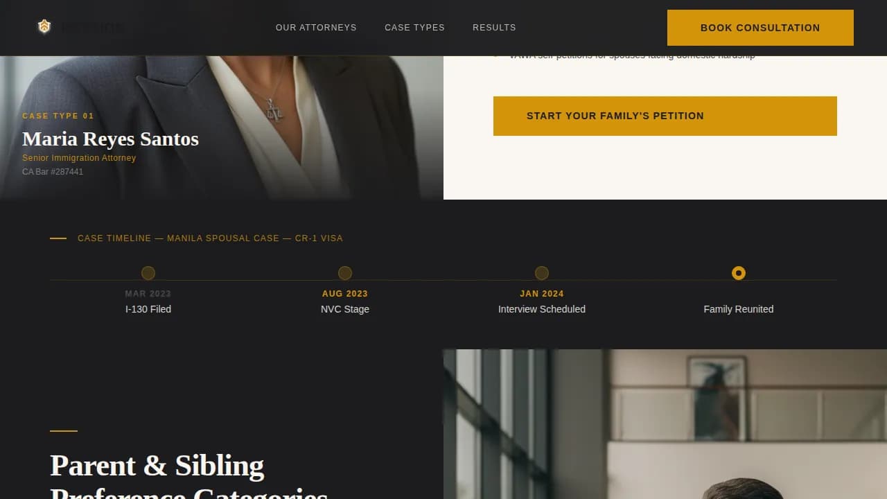 Immigration Law Professional Website Template