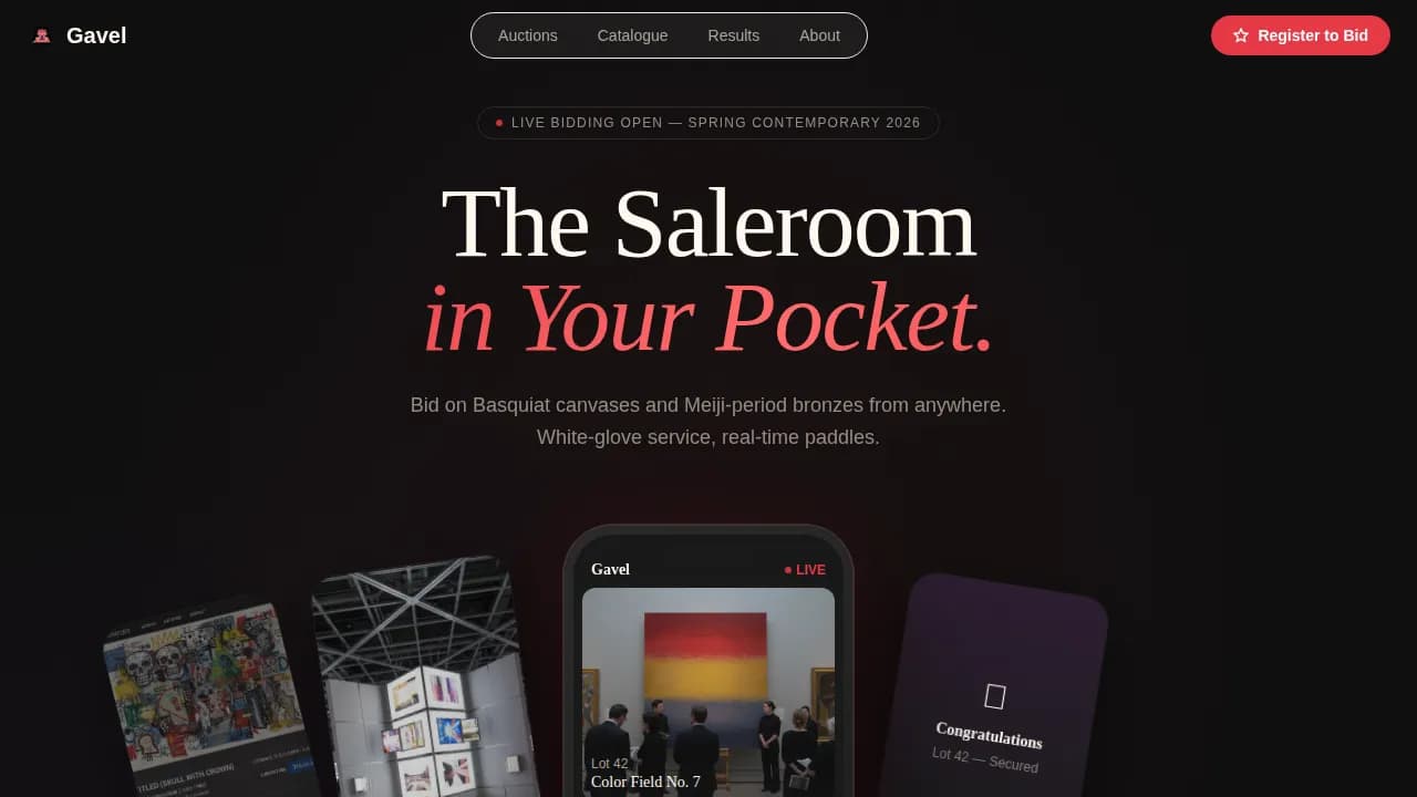 Art Auction & Dealer Pricing Website Template